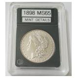 HCC033 1898 Morgan Silver Dollar MS65