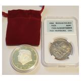 HCC051  1924 Graded 1924 Russian Ruble & 2017 Trump Gold Coin
