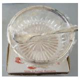 HCC072 Vintage Leonard Silverplated Crystal Cut Bowl in Box