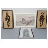 DWT006 Oriental Prints, Carved Wood Wall Hangings