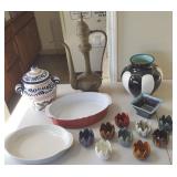 DWT048 Beautiful Ceramic & Brass Wares - Vase, Pots, Candle Holders