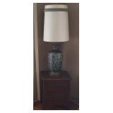 NPT024 Wooden End Table and Table Lamp