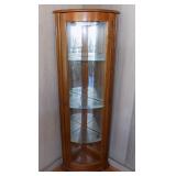 NPT048 Wood and Glass Corner Curio Cabinet