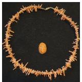 NPT086 Pink Coral Necklace & Jewelry Piece