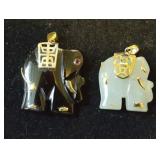 NPT089 Elephant Pendants with Gold Accents