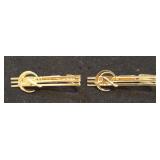NPT104 Pair of 24KGF Tie Clips