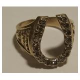 NPT159 14K Gold & Diamonds Horseshoe Ring