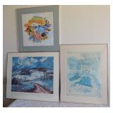 PPM022 Lot of Three Framed Art Pieces