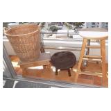 PPM025 Foot Stools, Basket, and Metal Drying Rack