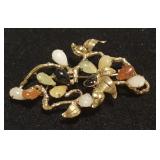 PPM1010 Vintage 14K Yellow Gold & Jade Brooch