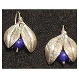 PPM1041 Signed Sterling Silver Earrings with Lapis