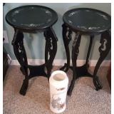 FKT001 Pair of Carved Wood Planter Stands, China Vase