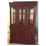 FKT014 Solid Wood Buffet, Lighted Display Cabinet