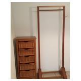 FKT040 Wood Clothes Rack & Wood Five-Drawer Unit