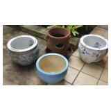 FKT064 Ceramic Planter Pots, Terra-Cotta Strawberry/Herb Pot