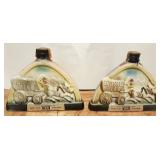 KET041 Pair of Collectible Vintage Jim Beam Decanters Harold