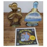 KET046 Vintage Elks Club  & Operation Redfin Jim Beam Decanters & Guide