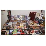 KET092 Ultimate VHS & DVD Movies Lot & Leather Bound Book