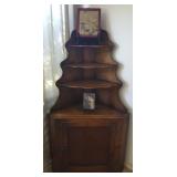 EKT001 Vintage Etagere Solid Wood Corner Display & Antique Photos
