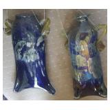 EKT017 Pair of Interesting Hand-Blown Glass Vessels
