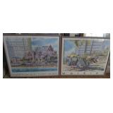 EKT068 Pair of Framed Hawaiian Prints