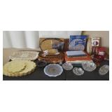 FWE076 Placemats, Candles, Fenton Glass & Vintage Etched Glass 