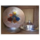 FWE082 Silverton Dishes & Hand Decorated Copper Plate 