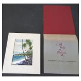 FWE111 Original Watercolor Beach Scene, Signed