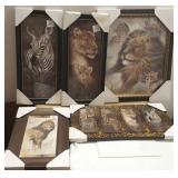 SLC002 Framed Wild Animals Wall Hangings