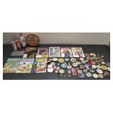 SLC058 Vintage Comic Books, Buttons & Coca-Cola Cans, More