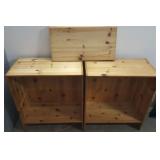 SLC096 Pair of Solid Wood Shelf Units