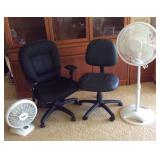 VKE023  Two Office Chairs with Fans