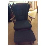 VKE096 Wood Glider Chair & Ottoman