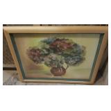 WAE007 Framed Lola Stone Original Chalk Drawing, Signed by Artist