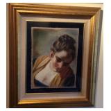 WAE042 Framed Original Pastel Portrait of a Woman