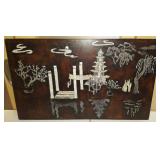 WAE101 Vietnamese Mother of Pearl Inlaid Lacquer Wall Hanging