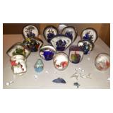 WAE104 Large Collection of Murano-Style Glass Paperweights & More
