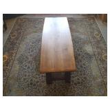 WAE144 Wood Coffee Table & Worsted Wool Area Rug