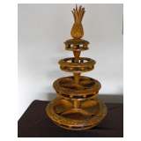 Handcarved Wood Serving Station