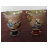Antique Hand Painted Sake Cubs