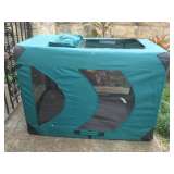 Portable dog kennel. Folds flat.