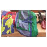 Various Bags, Ball caps, and Necklaces.