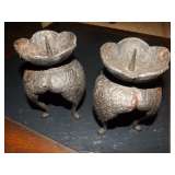 Vintage Cast Iron Candle Holders