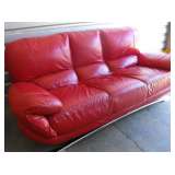 Red Leather Sofa