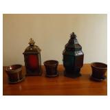 2ea Decorative Lanterns and 3ea Planters.