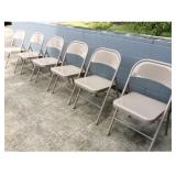 KIE080 - MATCHING SET OF 6 FOLDING METAL CHAIRS
