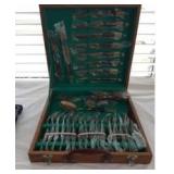 APM048 - VINTAGE BRASS BRONZE FLATWARE SET