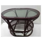 Dsh076 - Exquisite Rattan Coffee Table w/Glass Top