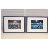 MMT046 Set Of Two Framed Sea Life Prints