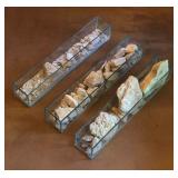 Vfd061 - Trio of Rectangular Glass Rock Displays